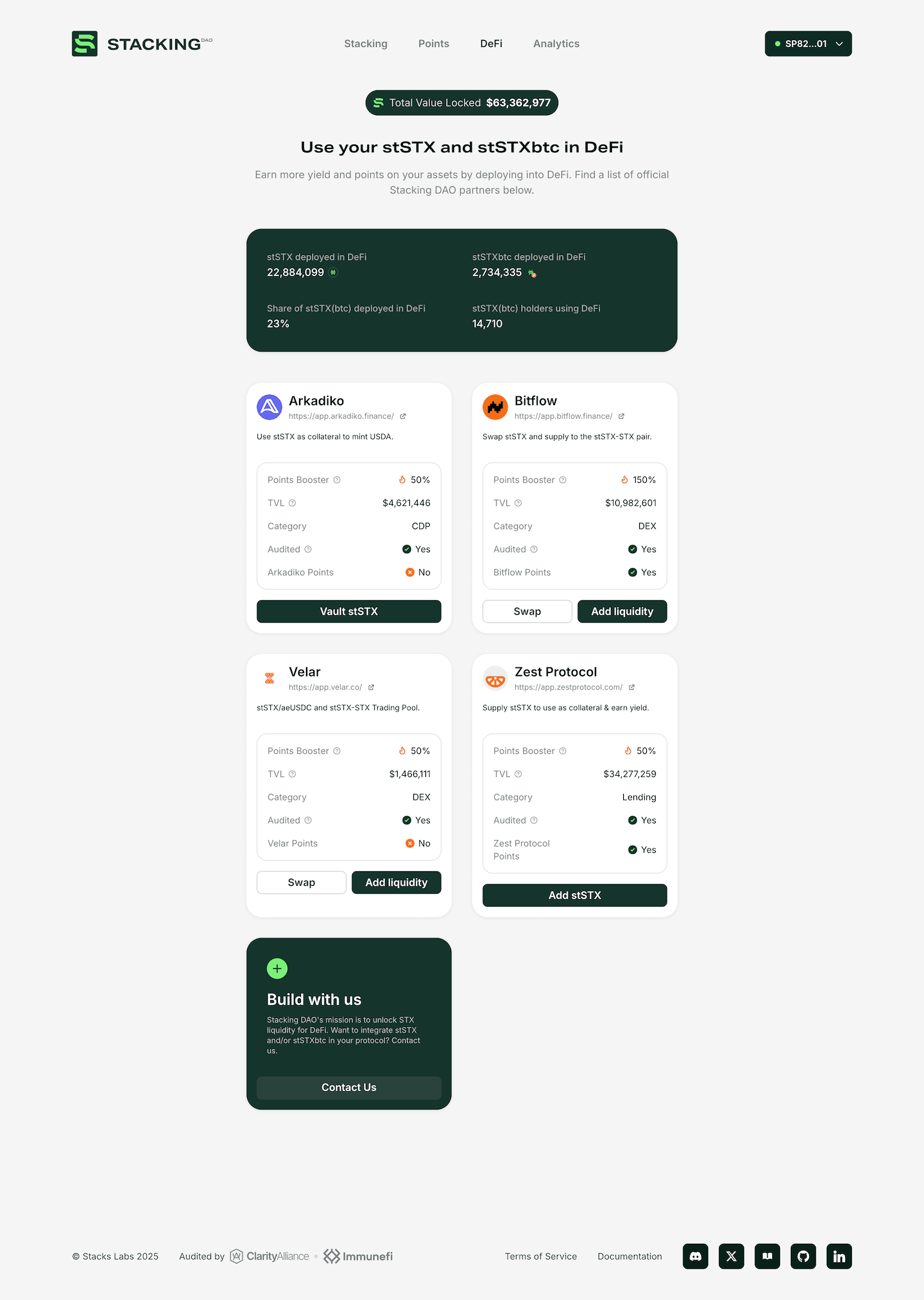 Stacking DAO screenshot 2
