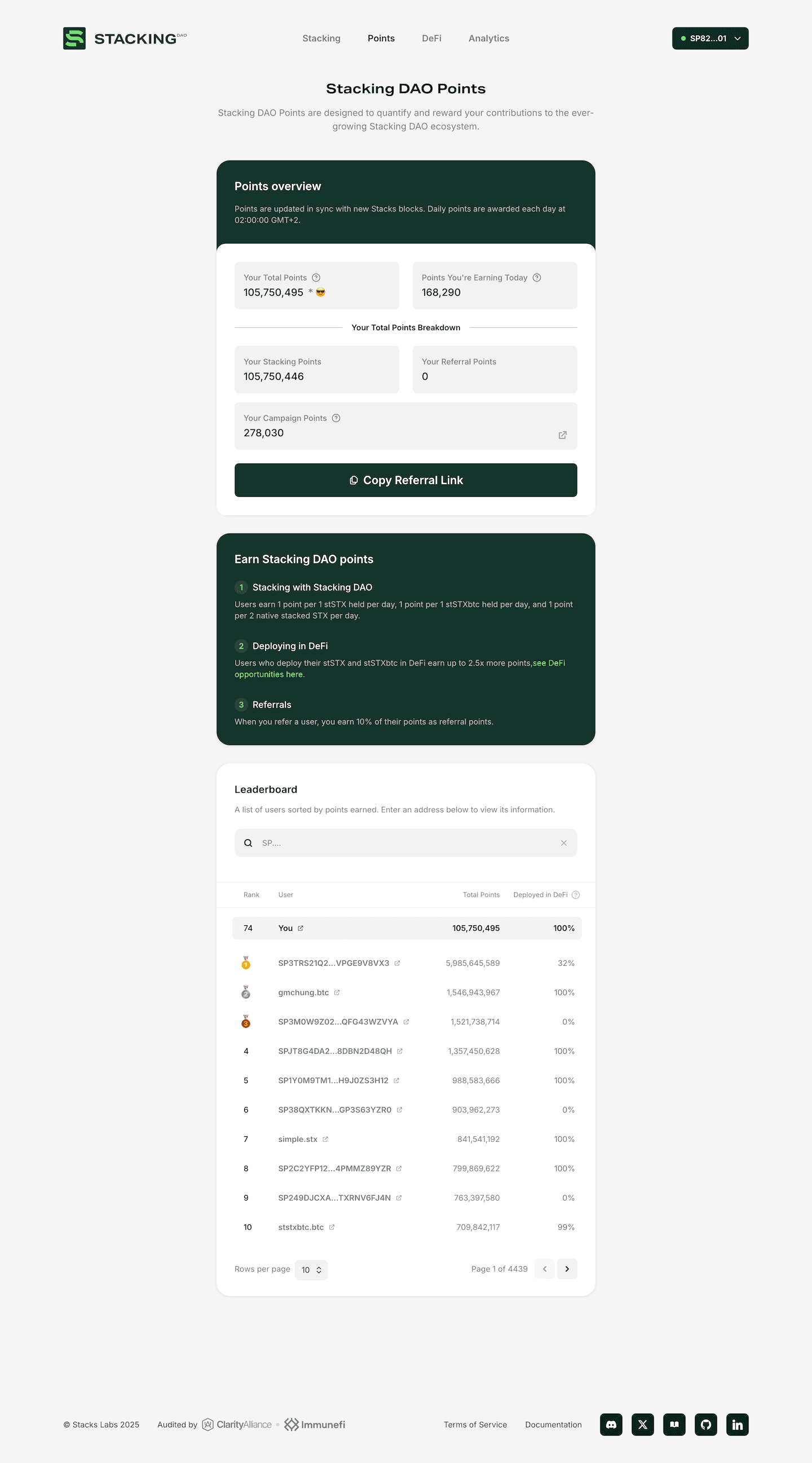 Stacking DAO screenshot 3