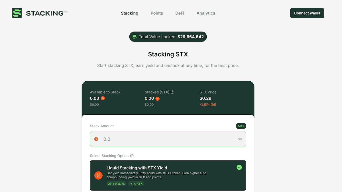 Stacking DAO screenshot